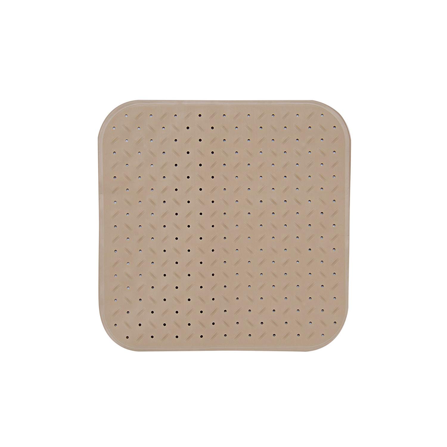 MSV Premium Shower Mat Bath Mat Antibacterial Non-Slip with Suction Cups Beige Rose Scented Approx. 54 x 54 cm Washable at 60 °C Large — image 1