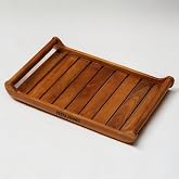 Vesta Homes Extra Large Teak Wood Rectangular Serving Tray for Home/Kitchen/Restaurant/Office Organizer/Dining Table|Premium Wooden Trays|45.5X30.5X5.7 Cm|Handmade in India
