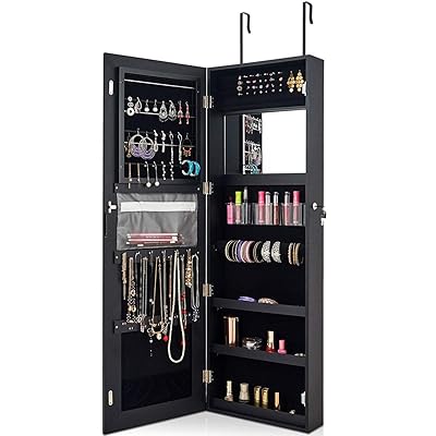 Amazon Hanging Jewelry Armoire With Mirror Mirrored Jewelry