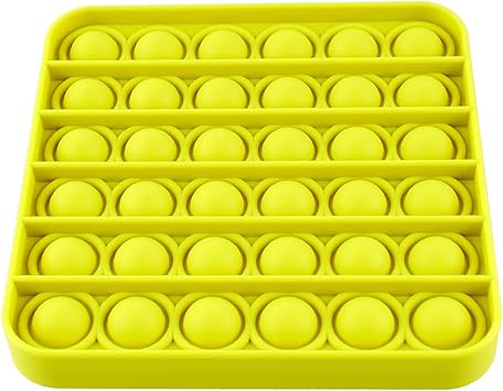 Amazon Com Push Pop Bubble Fidget Sensory Toy Mobeauty Silicone Fidget Toy Relieve Stress Autism Fidget Toys For Anxiety Yellow Square Office Products