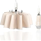 Travel Umbrellas Windproof Inverted Portable Reverse Folding Car Umbrella For Rain and Sun, Lightweight<1lb, Durable, Compact, Waterproof, Auto Open Close,Large Umbrella 46 Inch,10 Ribs, for Women Men, Fits Backpack