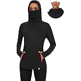 Soneven Women's Fleece Running Pullover Winter Outdoor Thermal Sweatshirts Cold Weather Ski Hiking Shirts With Thumbholes