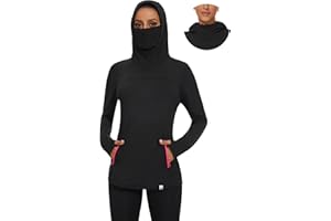 Soneven Women's Fleece Running Pullover Winter Outdoor Thermal Sweatshirts Cold Weather Ski Hiking Shirts With Thumbholes