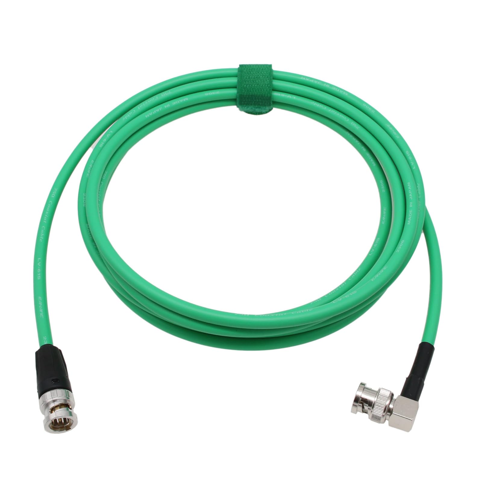 HangTon 12G 4K Raw SDI Coaxial Video Cable BNC to BNC Canare LV-61S 75 ohm for ARRI RED Camera Monitor Flexible Shielded 1.5M Green Right Angle to Straight
