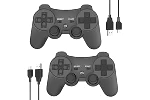 Eagolloar Wireless Controller 2 Pack for PS3, Dual Analog Bluetooth Rechargeable Game Controller for PS3 with Charging Cable,Dual Vibration