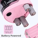 tenwin Electric Pencil Sharpener Double Hole 6-12mm Battery Operated Pink view 3