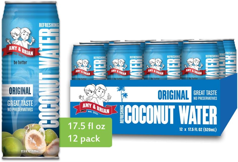 Amy & Brian Coconut Water Original, 17.5 Ounce Can (Pack of 12) Amazon