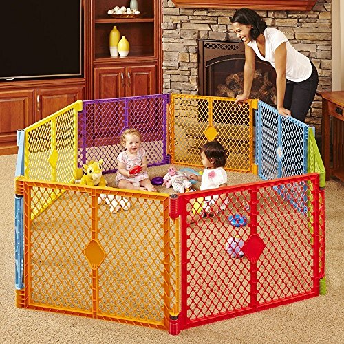 Big 8 Panel Wide Super Playpen Play Yard Baby Pet Dog Enclosure Gate Large Pen (Gray) Buy