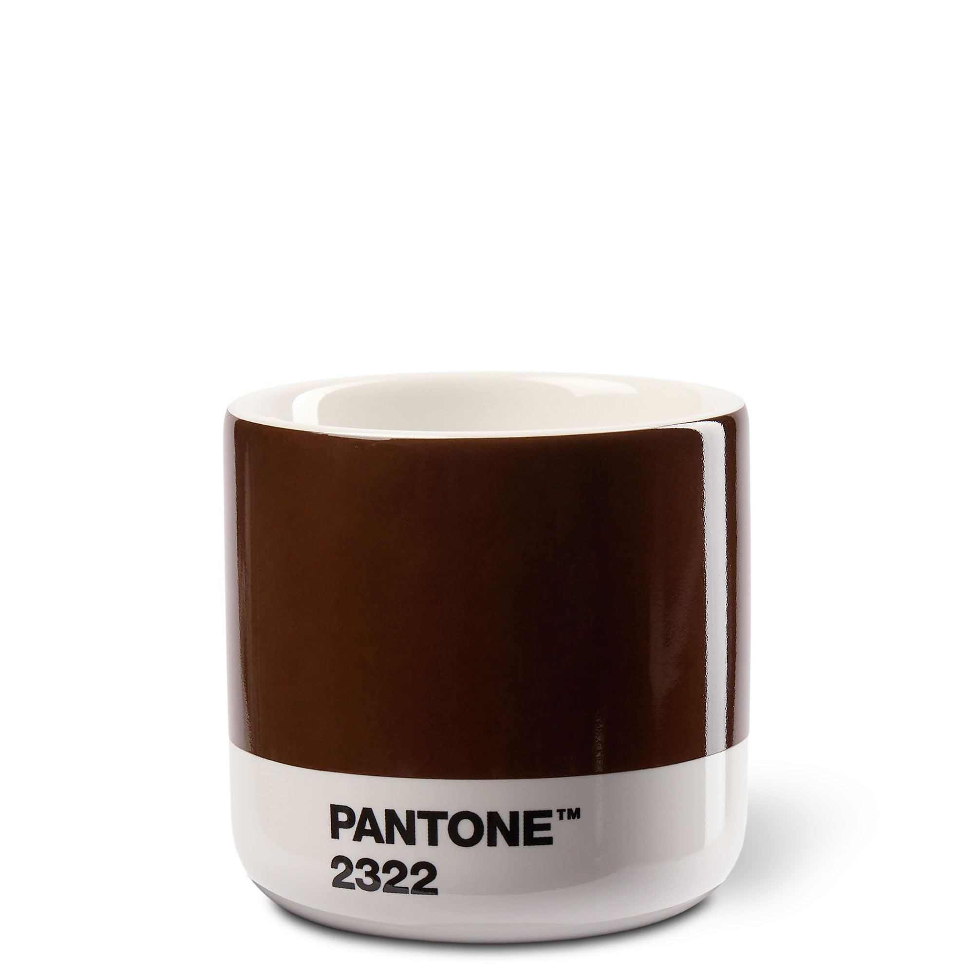 Copenhagen design Pantone Macchiato Cup - Handleless Porcelain Ceramic Coffee mug - 3.34oz/100ml, Brown 2322