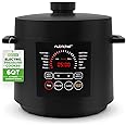 NutriChef Electric Pressure Cooker 6 Quart Capacity | 9 Function Digital Countertop Pressure Cooker | Adjustable Time & Temperature | Cook, Bake, Steam, & Braise | 13.1 x 11.4 IN | Black