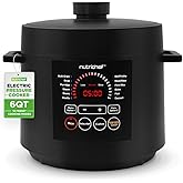 NutriChef Electric Pressure Cooker 6 Quart Capacity | 9 Function Digital Countertop Pressure Cooker | Adjustable Time & Tempe