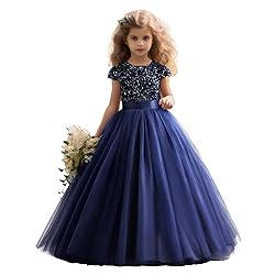 Nileafes Flower Girl Pageant Sequins Dress Princess