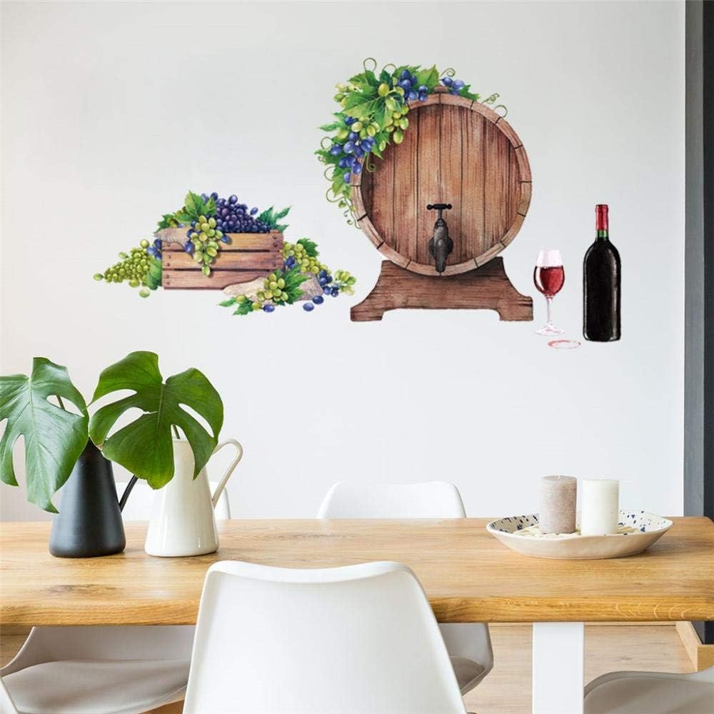 Wall Stickers Wall Sticker Barrel Wall Sticker 3D Grape Cartoon Bedroom Decor Kitchen Wall Sticker