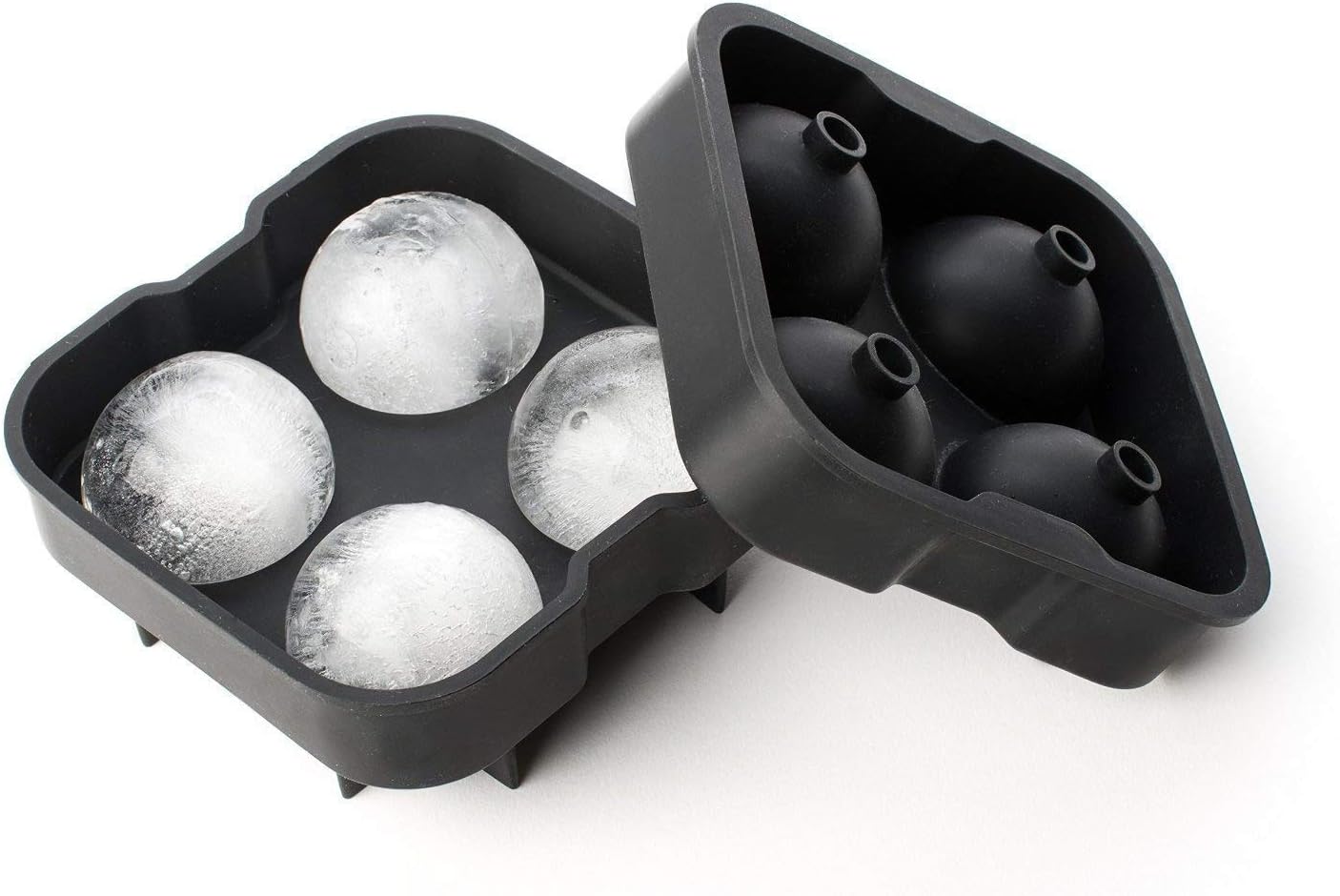 Ice Ball Maker Mold Black Flexible Silicone Ice Tray Molds 4 X 4