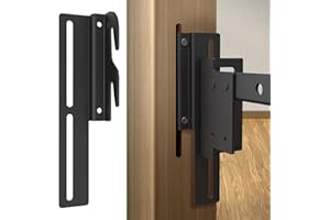 KOPKIO 4 Pcs #711 Bed Frame Brackets for Headboard or Footboard,Bolt-On to Hook-On Conversion Brackets Bed Hook Adapter, Headboard Hook Set Extra Heavy Duty, Black