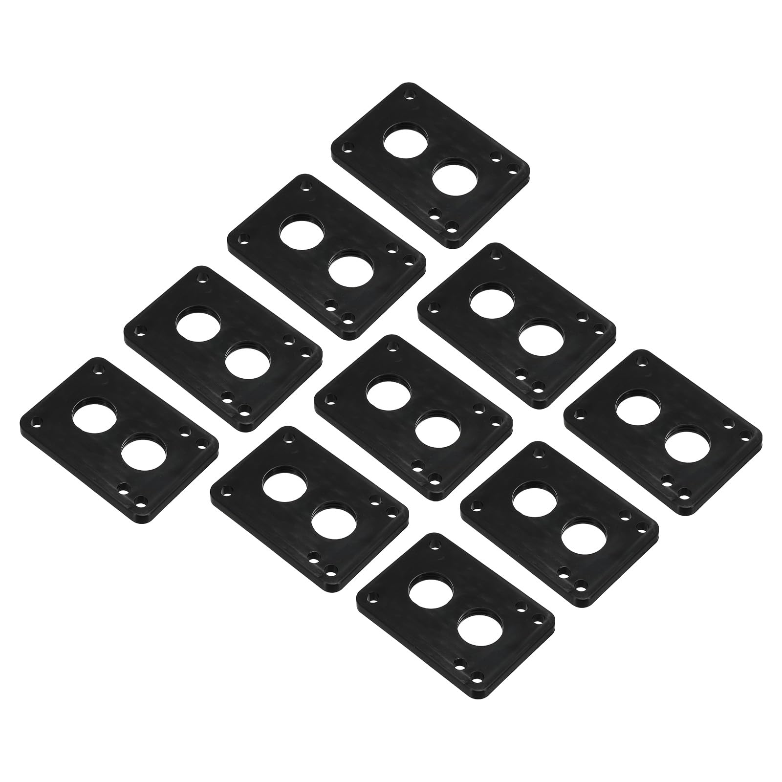 PATIKIL 1/4" Skateboard Riser Pads, 10 Pack PU 3x2 Skateboard Riser Pads Angled Wedge Shock Pads for Skateboard Truck, Black