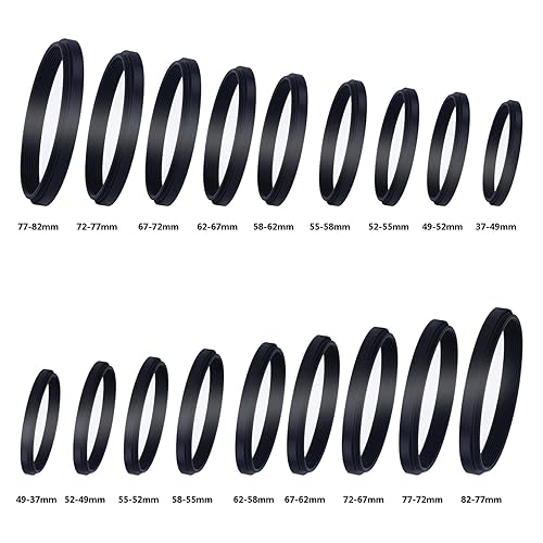 Step Up Rings, Hisewen 18 Pieces Camera Lens Metal Filter Ring