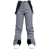 ALSOGO Women's Insulated Snow Pants Winter Warm Ski Pant Outdoor Waterproof Snowboard Bibs with Detachable Suspender