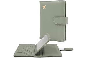 Deziliao Passport Holder for Women and Men, Passport Holder Card Slots, RFID Blocking Passport Wallet, Travel Essentials Cute Passport Cover Passport Case (Moss green)