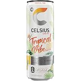 CELSIUS Sparkling Tropical Vibe, Functional Essential Energy Drink, 12 Fl Oz