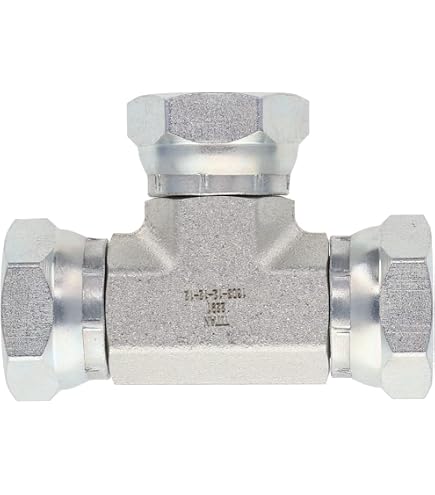 Hydraulic Swivel Tee Fitting 1603-06-06-06 - 3/8" Female Pipe NPSM Swivel, 90° Branch Tee, Reusable - View #7