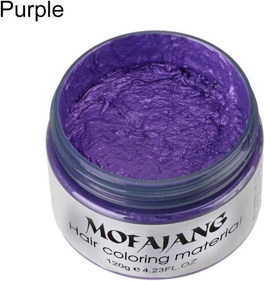 Hair Dye gLoaSublim Temporary Fashion Unisex DIY Hair Color Wax Mud Dye Cream Pomade Salon Tools - Purple