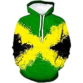 Lurhonp Jamaican Flag Hoodie Jamaica Long Sleeve Hoodie Sweatshirt for Men Women