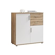 Stella Trading Emma 43-818 Comò BC 1040 Opaco, con Struttura, 80 x 84 x 35 cm (Larghezza x Altezza x profondità), Legno ingegnerizzato, Rovere Bianco Arredamento Rustico, 80, 84, 35 cm