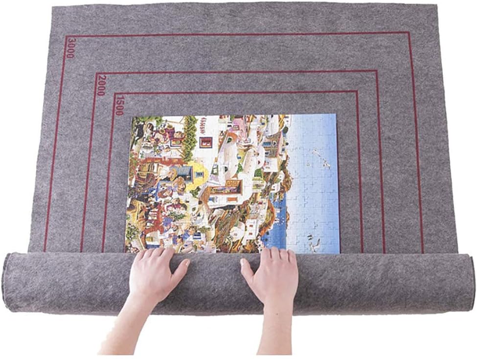 HZW 3000 Piece Puzzle Mat Roll up Jigsaw Puzzle Pad Puzzle Board Puzzles Saver Puzzle Storage Felt Mat Best Gift for Puzzle Lovers and Adult Children, 38.6X53.5 inches