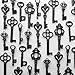 48PCS Antique Mini Collection Skeleton Keys (Black)
