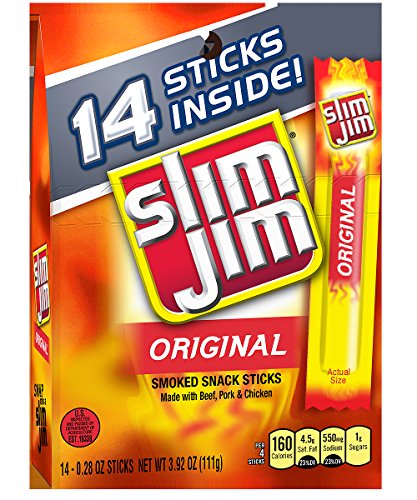 Slim Jim Original Snack Sticks, 0.28 Ounce, 14 Count