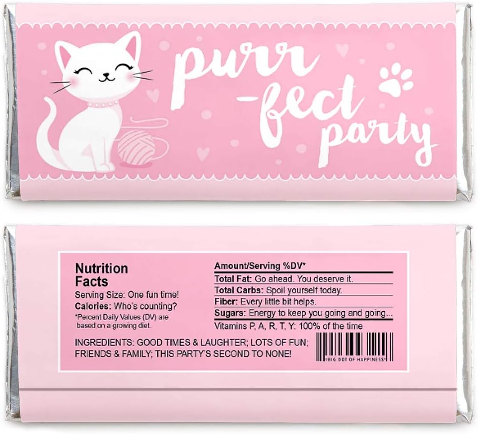 Amazon Com Big Dot Of Happiness Purr Fect Kitty Cat Candy Bar