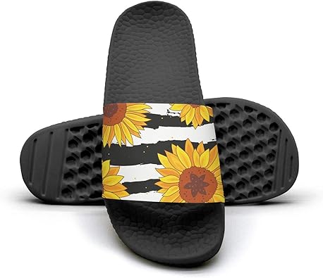 black and white striped slippers