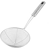 uxcell Mesh Net Strainer Ladle 8.1 Inch Long 13.2cm Dia