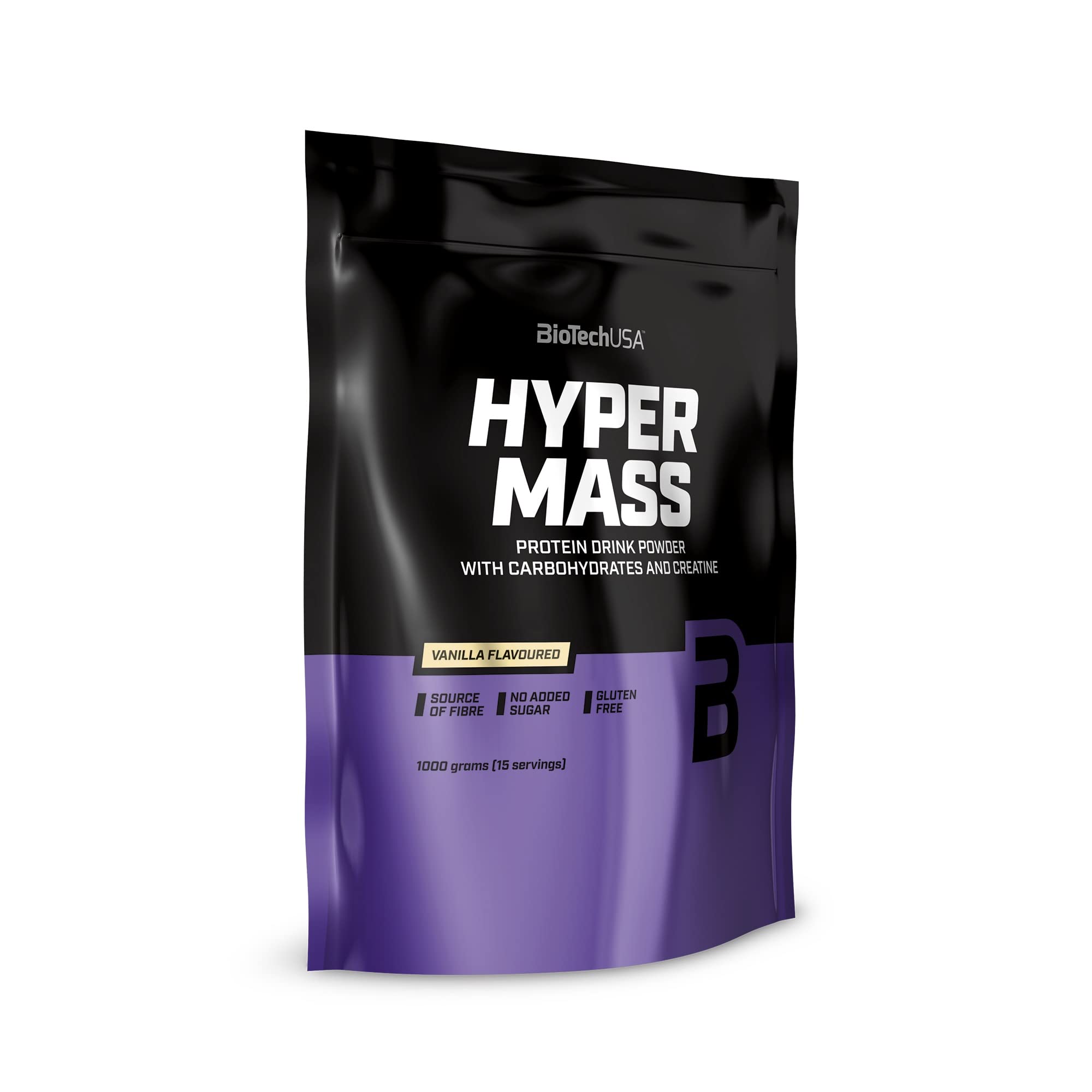 BioTechUSA Hyper Mass - Mass Gainer with Carbs & Protein Blend | Micronised Creatine | Gluten-Free, 1 kg, Vanilla