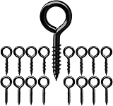 Qrity Pack of 20 Eye Screws 20 mm Ring Screw Hooks Black Q Type view 9