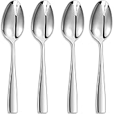 KEAWELL Premium Louis Serving Spoons, 18/10 Stainless Steel, Fine Spoon Set with Squared Edge, Dishwasher Safe, Silver Servin