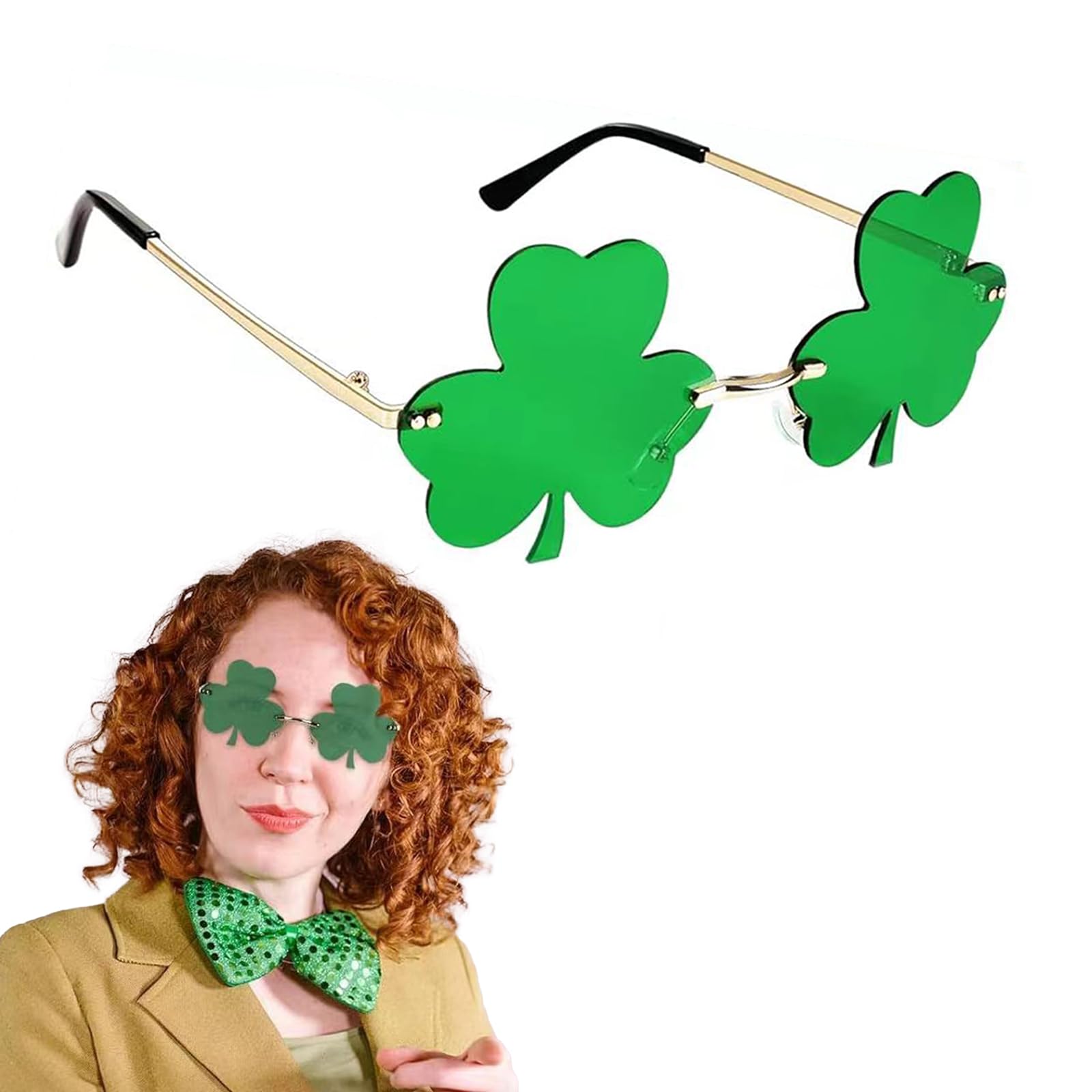 St. Patrick's Day Irish shamrock sunglasses, st.patricks day accessories glasses, shamrock sunglasses, Irish sunglasses suitable for St. Patrick's Day, carnival fancy, Irish pub clothing accessories