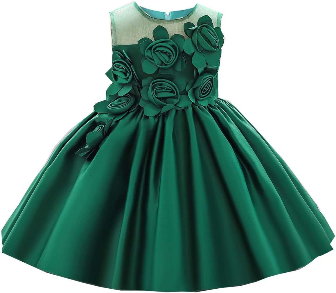 Baby Girls Dresses Wedding Party Formal Kids Baby Princess Tutu Flowers Gown