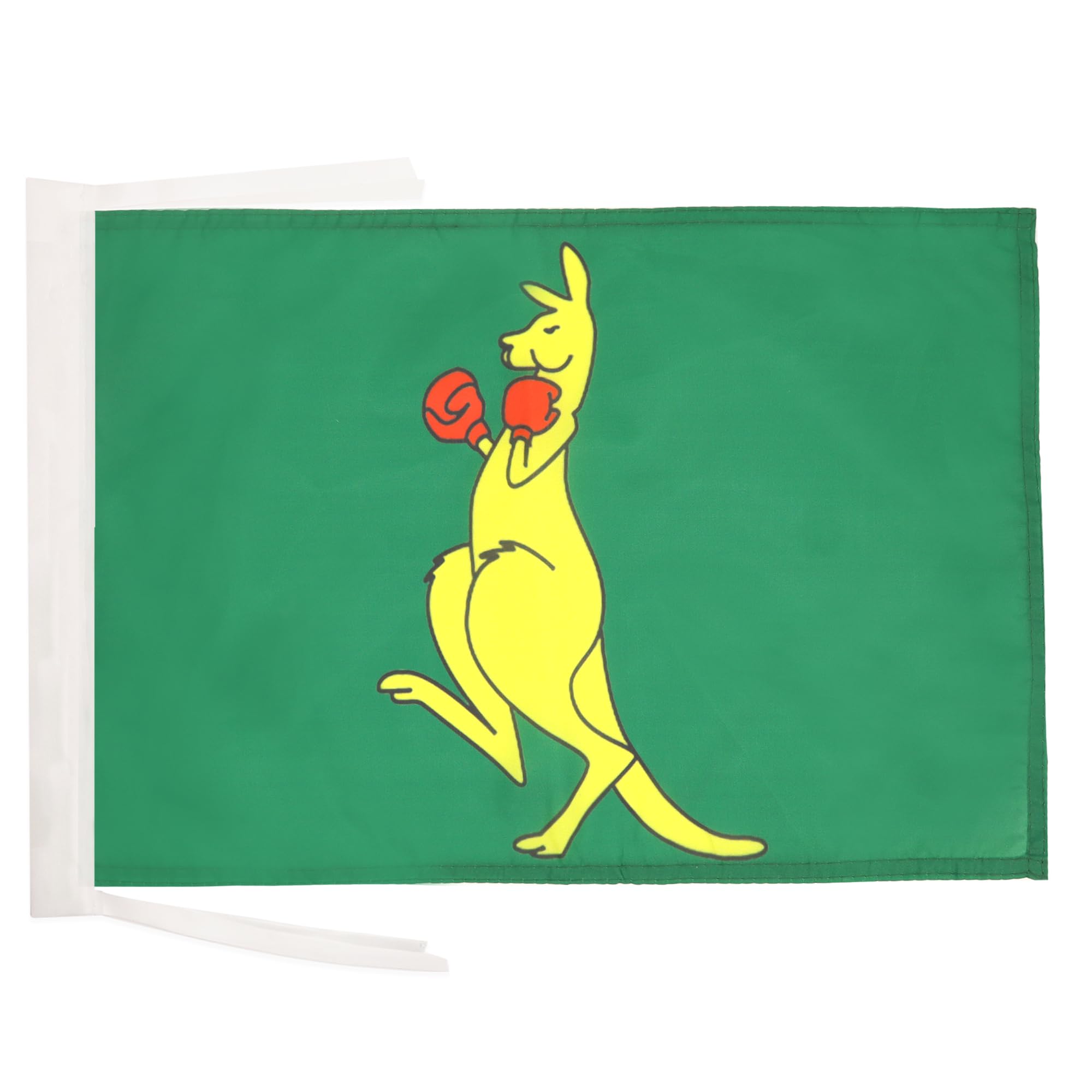 AZ FLAG - Boxing Kangaroo Flag - 18'' x 12'' - 100% Polyester Australian national symbol - Australia Small Banner with Two Cords - Fade Resistant - Vivid Colors - 18x12 in - 45x30 Cm — image 1