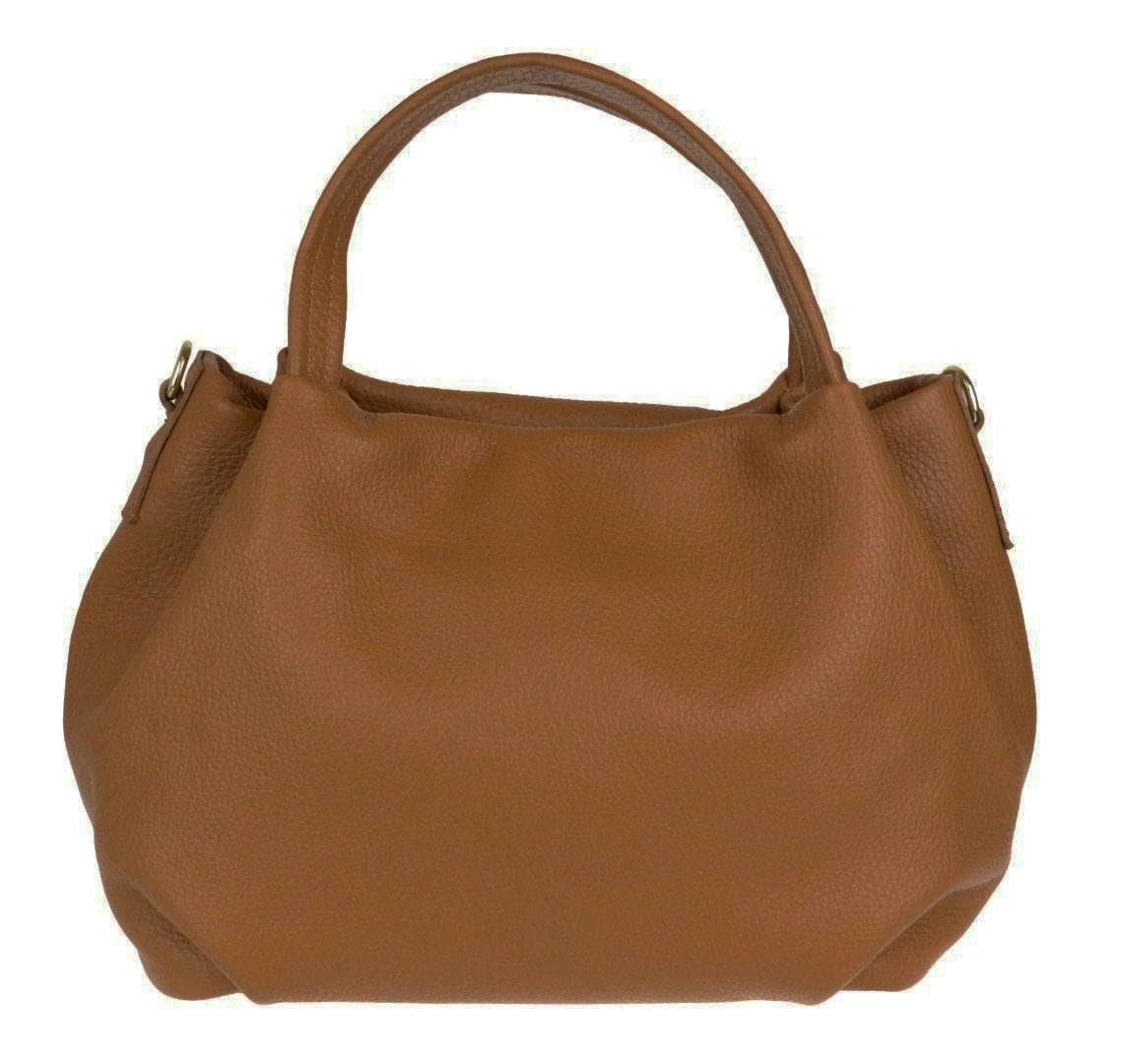 Girly Handbags Womens Bucket Genuine Leather Handbag - Light Tan