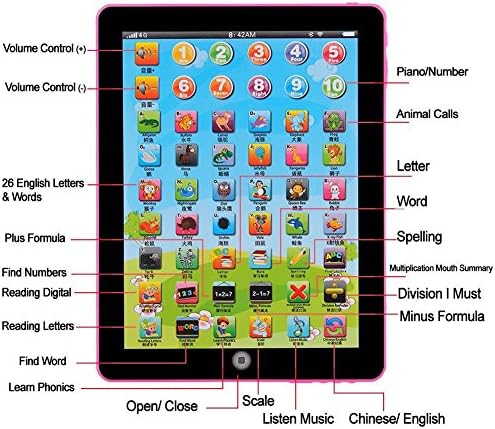 USA Tablet Pad Computer For Kid Children Learning English Educational Teach Toy