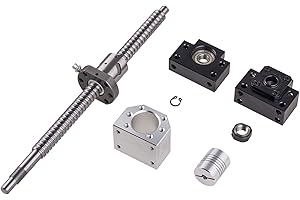 CHUANGNENG Ball Screw CNC Parts SFU1605 RM1605 16mm 900mm with Metal Deflector Ball Screw nut BK/BF12 End Supports Ball NUT HOUSINGS 1pcs Coupler with end Machining,Length Approx 35.43inch/900mm