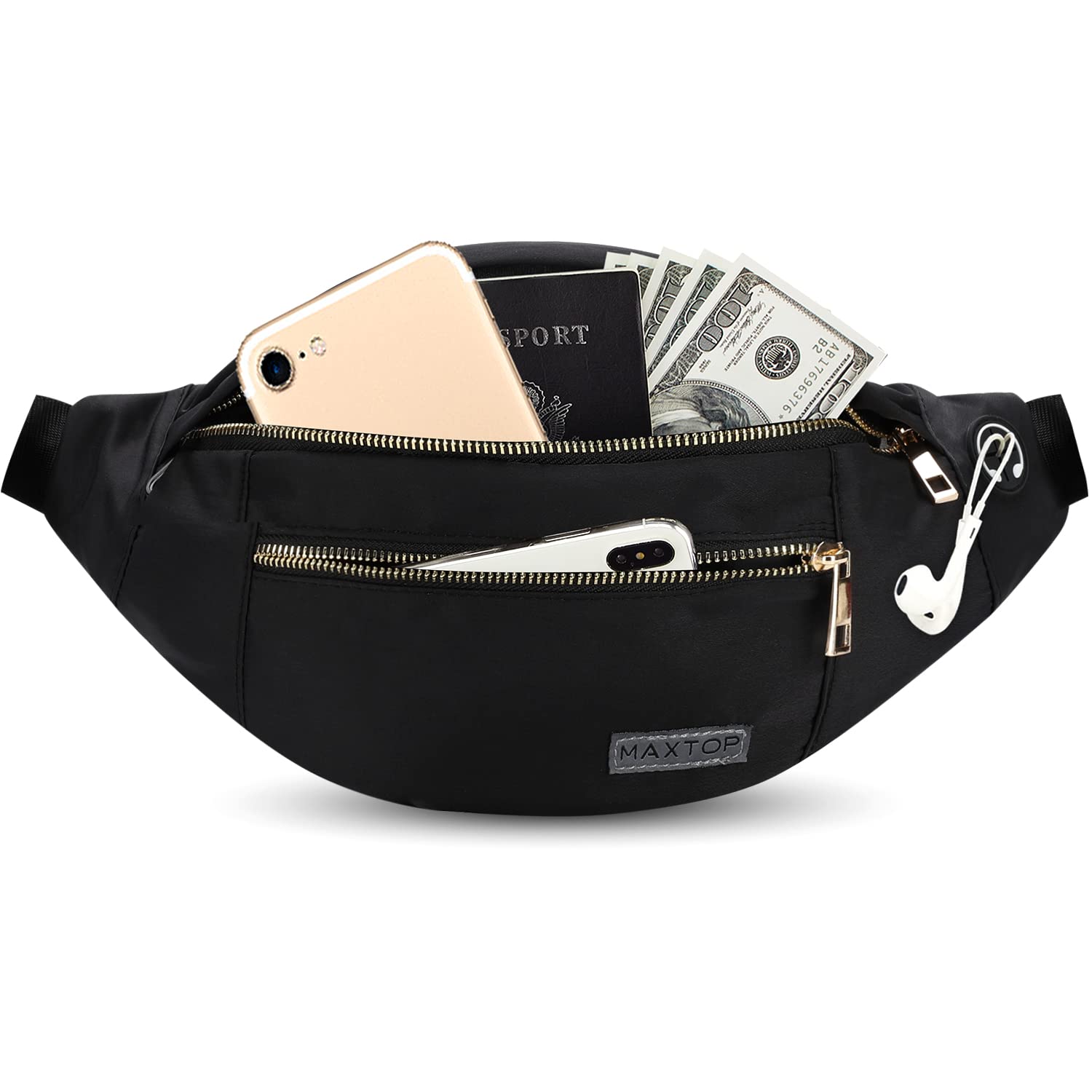 Photo 1 of Fashion Crossbody Fanny Pack Trendy Belt Bag for Women Men 4-Zipper Pockets Gifts for Enjoy Sports Yoga Festival Workout Running Casual Wallets Waist Pack Travel Bag Carrying All Phones