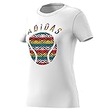 adidas Women's Graphic Tee, White/Desert, X-Small