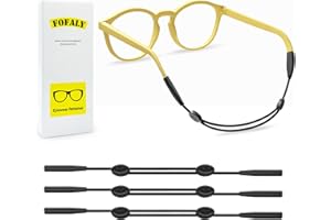 FOFALY Kids Glasses Strap, No Tail Eyeglasses Strap For Kids 3Pcs, Age 3-12 Baby Sunglasses Straps for Girls, Boys, Toddler, Holder Around Neck, Adjustable Eyewear Retainer for Sports (Black, 9.5in)