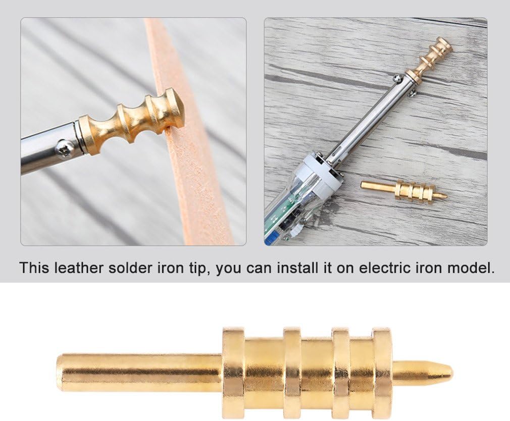 Leather Burnisher/Slicker,Soldering Iron Tip for DIY Leather Edge Hot Process,Brass - Image 4