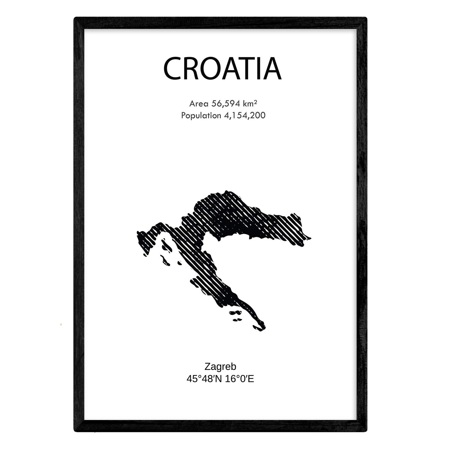 Nacnic Poster of Croatia. Sheets of countries and continents. A4 size โ image 1