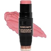 Nudestix Nudies Blush Stick &ndash; 3-in-1 Cream Blush for Cheeks, Eyes &amp; Lips with Built-In Brush | Soft Matte Finish for a Natural Flush