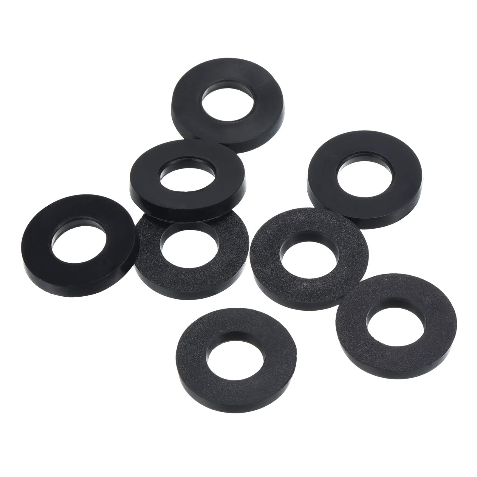 TOP-VIGOR 8Pcs Rubber Flat Washers, 16mm OD 8mm ID 2.2mm Thickness Heavy Duty Black Rubber Grommet Vibration Damping Pads Sealing Gasket Washers for Faucet Pipe Water Hose Fastener Bolt